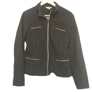 𝅺jp Evolution dark green military utility stretchy jacket M